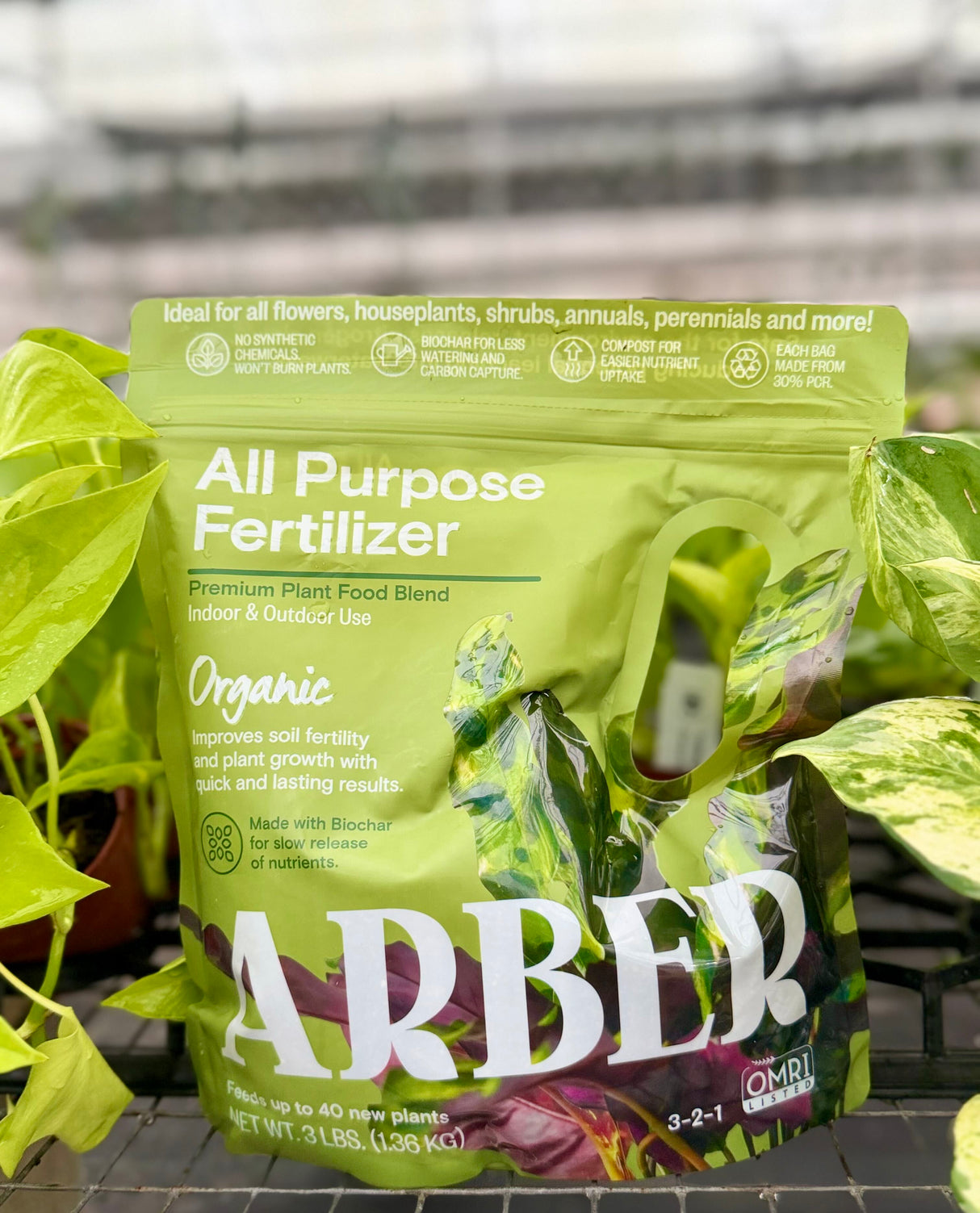 Arber Organic All Purpose Fertilizer - Premium Plant Food Blend 3lb